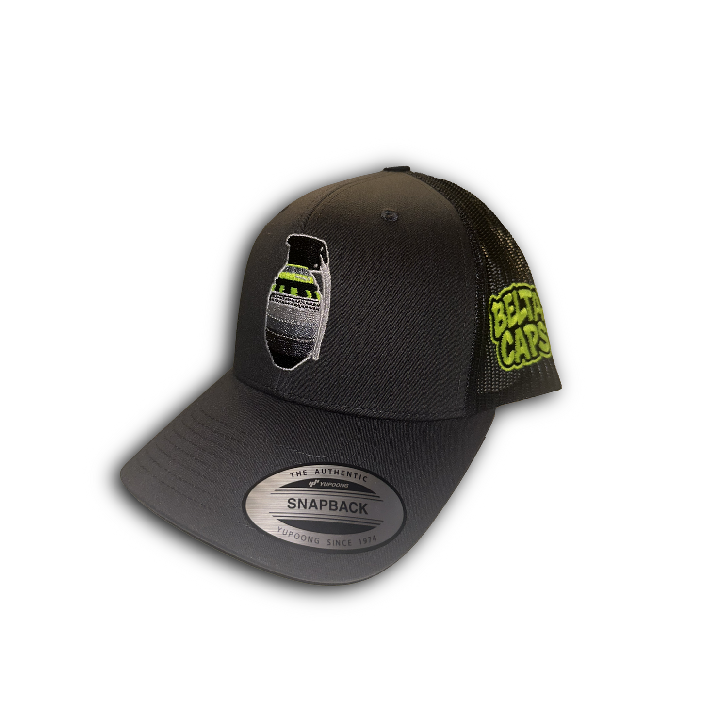NEON GRENADE BELTACAPS X DEEPESTATE GREY EDITION.