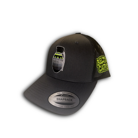 NEON GRENADE BELTACAPS X DEEPESTATE GREY EDITION.